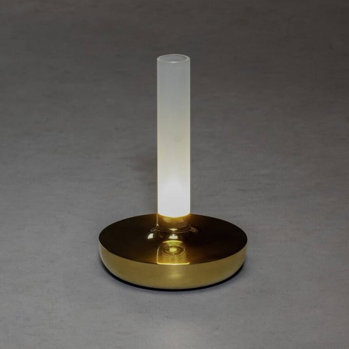 Konstsmide LED tafellamp Biarritz, IP54, accu, CCT, goud