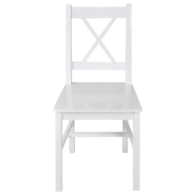 vidaXL - Eetkamerstoelen - 4 - st - grenenhout - wit