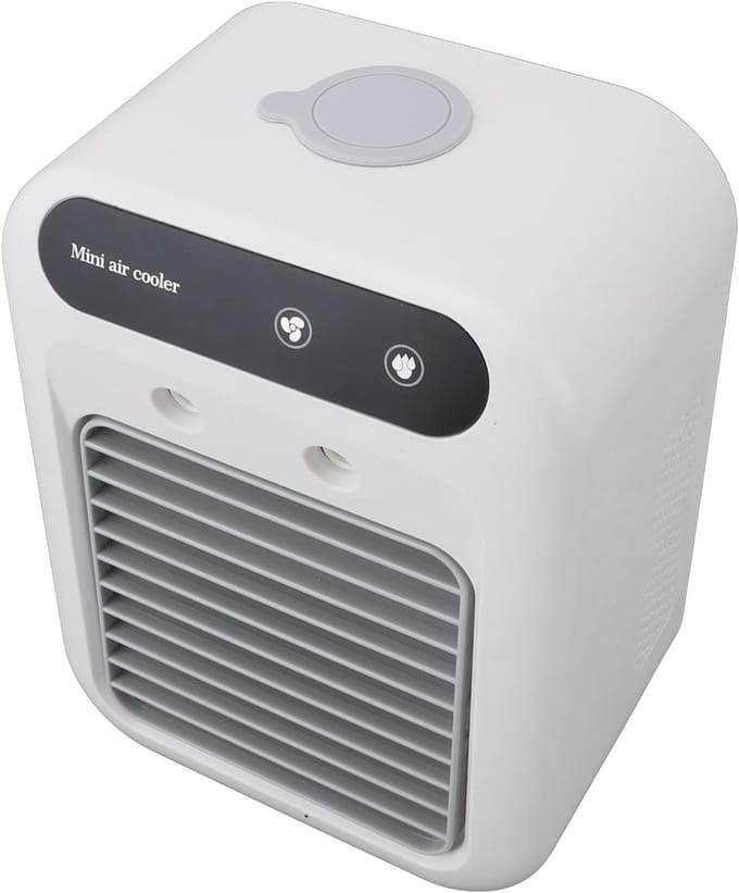 Draagbare Airco Ventilator - Persoonlijke Koeler - Persoonlijke Koeling - Watergekoelde Verdamping - 17B x 23D cm - Wit