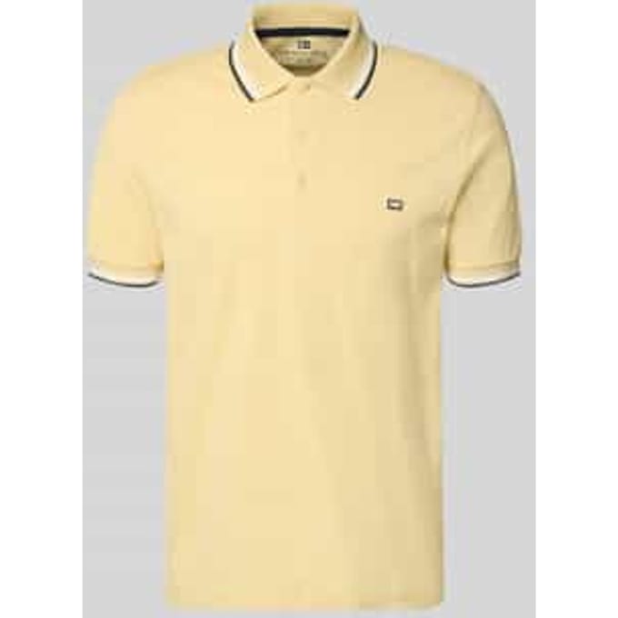 regular fit poloshirt met contrasterende strepen