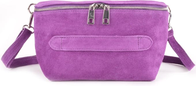 Giuliano suede heuptas Nora - paars - made in Italy
