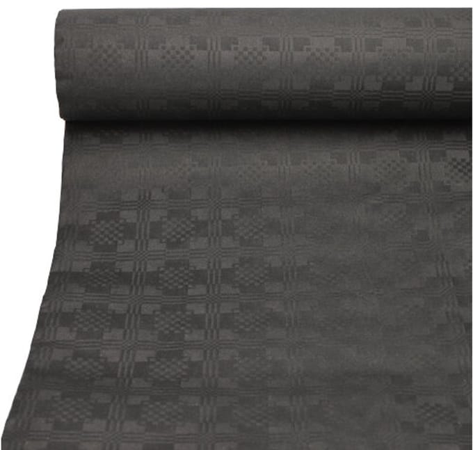 4x Tafelkleed papier met damastprint 50 m x 1 m zwart
