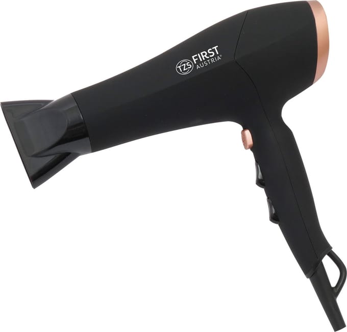 TZS First Austria Föhn - Haardroger - 2200W - Föhn met diffuser en blaasmond - Coolshot - Zwart
