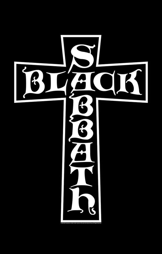 Black Sabbath - Cross Textiel Poster - Zwart