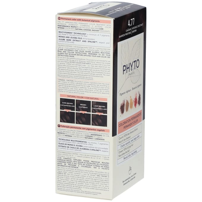 Phytocolor Permanente Haarkleuring 4.77 Chatain Marron Profond Intense En Natuurlijke Kleur