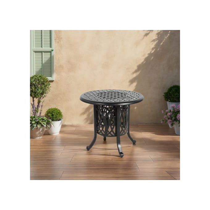 Table d'extérieur en aluminium avec seau à glace Table d'appoint en aluminium avec pieds réglables Table basse d'extérieur compacte