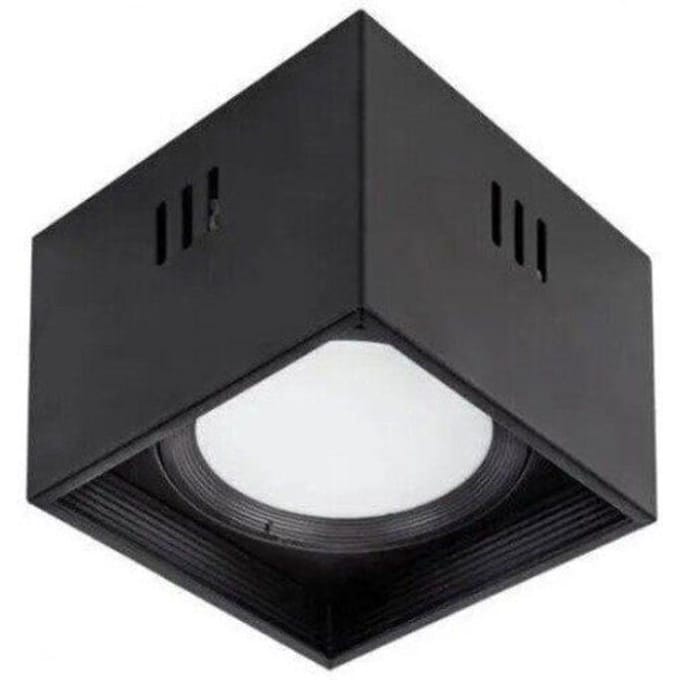 Plafonnier LED carré 10W 700lm 4200K Noir XL blanc