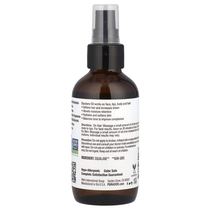 Pura D'or, Huile de squalane, 100 ml (100 ml) black