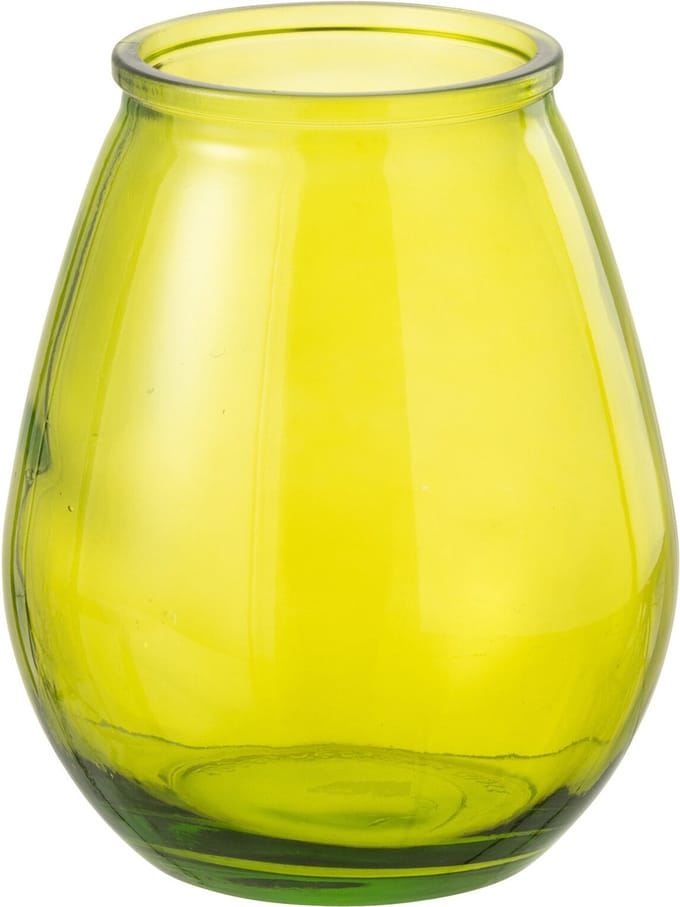 J-Line vaas Egg - glas - geel - small - Ø 19 cm