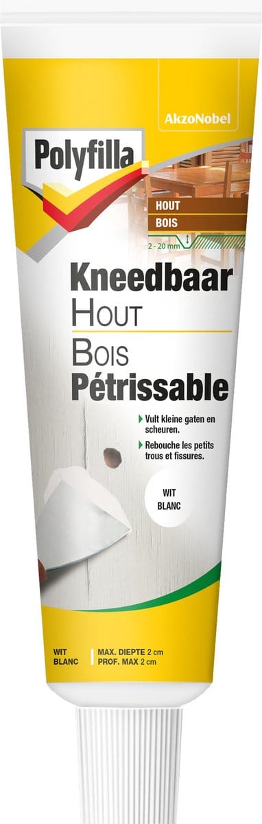 Polyfilla - Kneedbaar Hout - Wit - 75 G