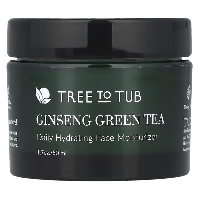 Tree To Tub, Ginseng Green Tea, Daily Hydrating Face Moisturizer, 50 ml (1.7 oz) gray