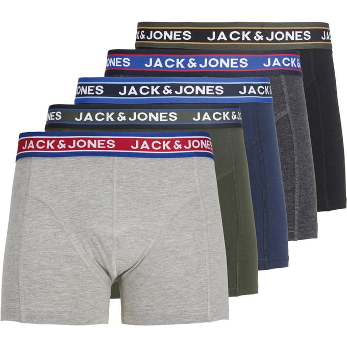 Jack & Jones Heren boxershorts trunks jacoliver 5-pack effen color