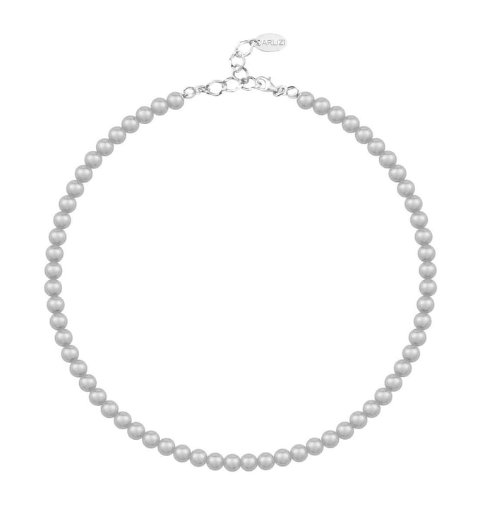 ARLIZI 1183 Parelketting - Dames - 925 Zilver - 44 cm - 6 mm - Grijs