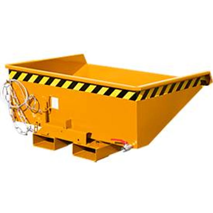 Mini spanencontainer type EXPO-E 275, kabelbediend kantelproces, capaciteit 0,275 m³, tot 750 kg, geel-oranje RAL 2000