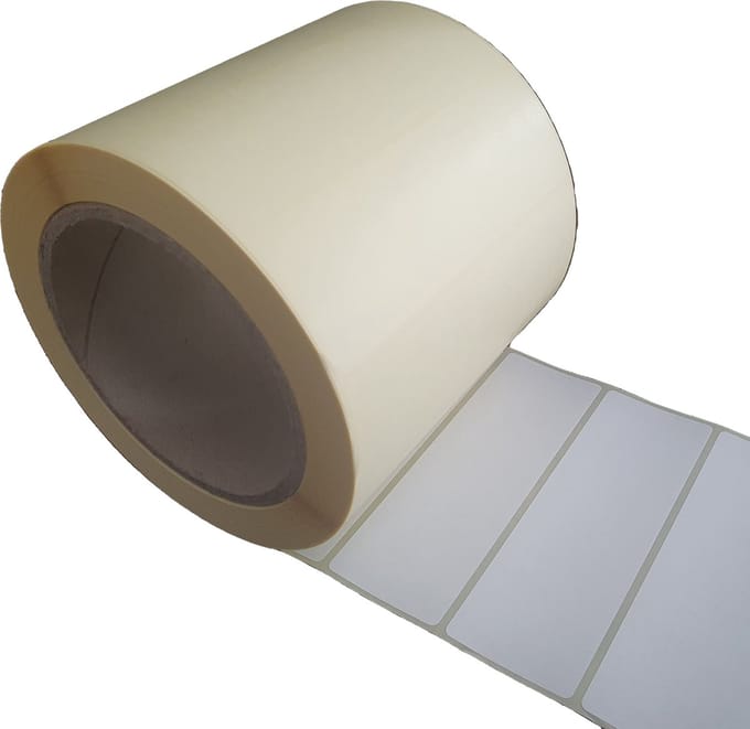 Blanco etiketten op rol - 100 x 33 mm rechthoek - mat wit papier