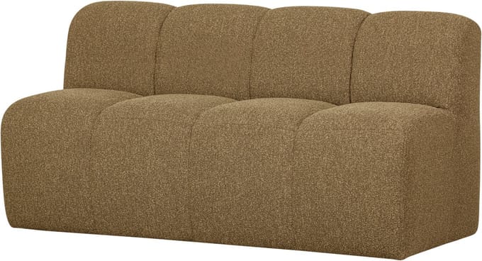 WOOOD Mojo Eetbankje Met Rugleuning 164 cm Mojo - Bouclé - Geel/Bruin