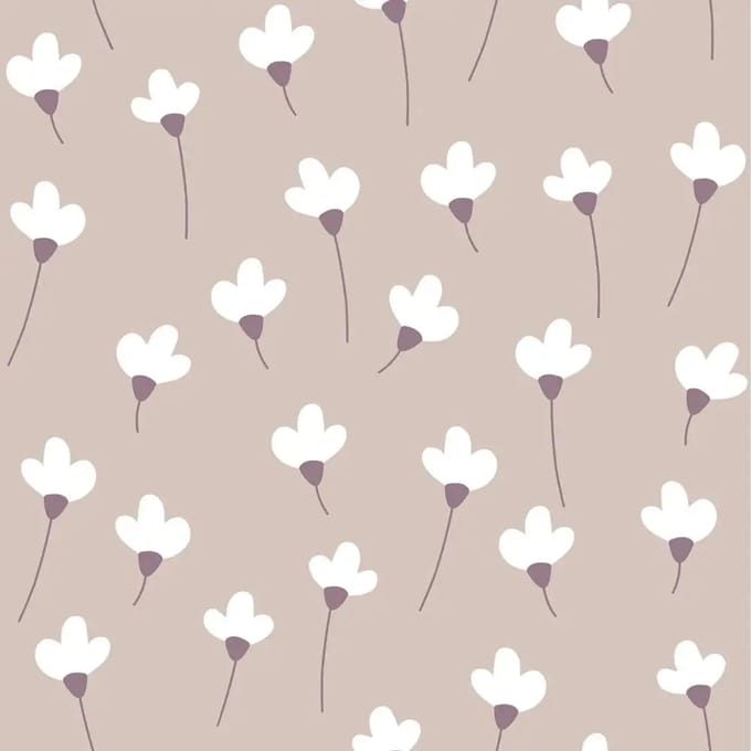 Eenvoudig voorbeeld baby behang Dekornik Daisies On Powder