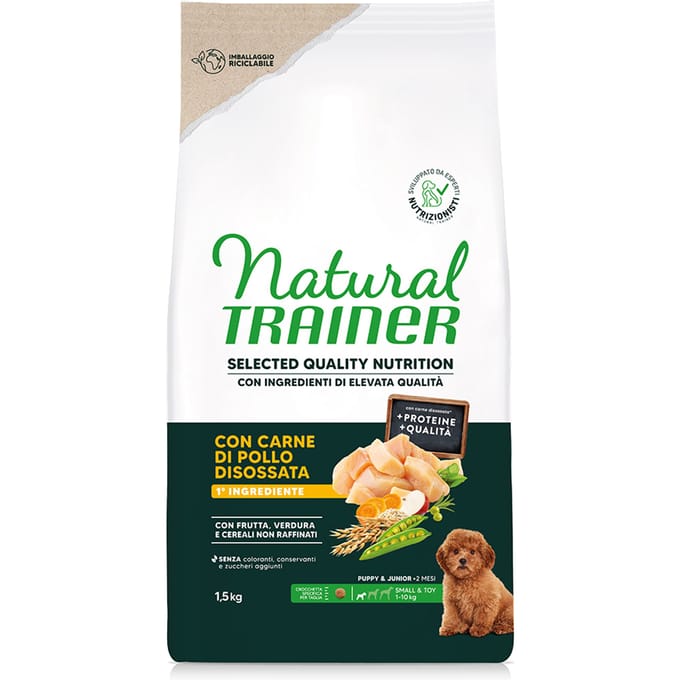 Natural Trainer Selected Quality Nutrition Puppy Small & Toy Kip - 1,5 kg