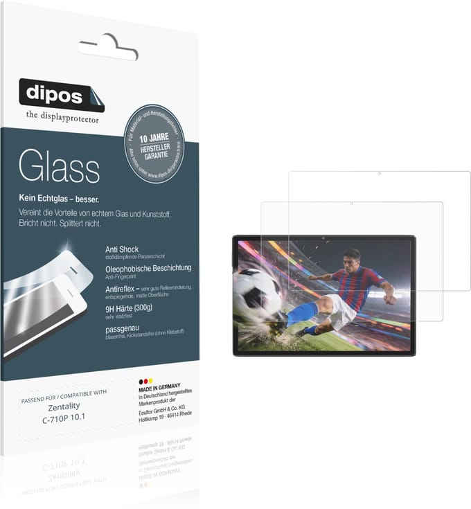 dipos – 2x Matte Pantserfolie geschikt voor Zentality C-710P 10.1 | 9H Screenprotector