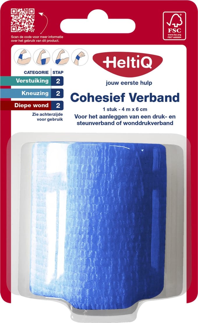 Heltiq Cohesief verband 4m x 6cm 1 Stuks