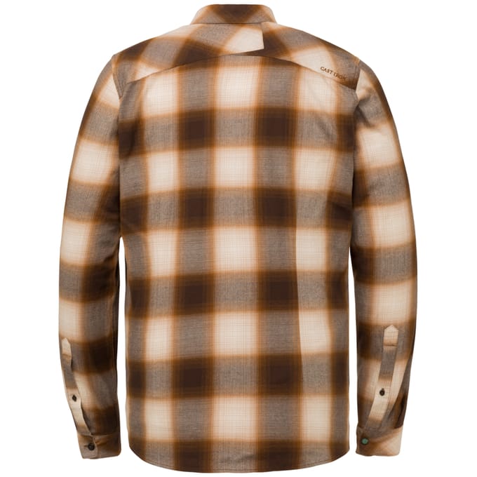 Cast Iron - Overhemd Ruit Bruin - M - Heren - Slim-fit