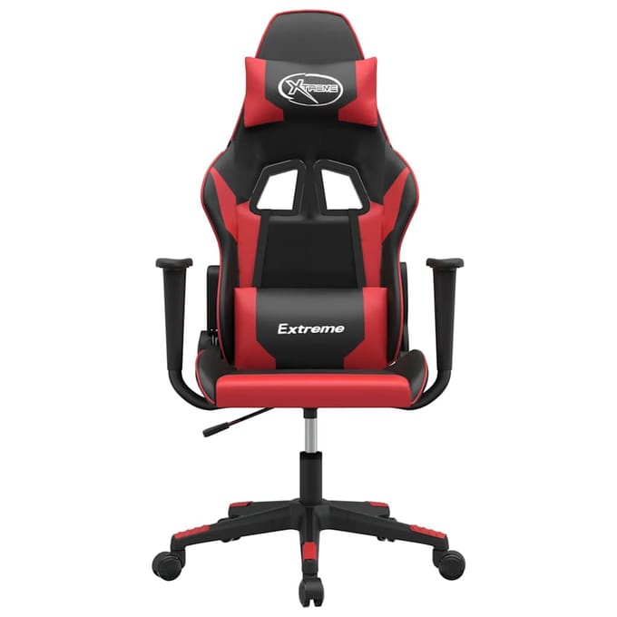 vidaXL - Massage - gamestoel - kunstleer - zwart - en - rood