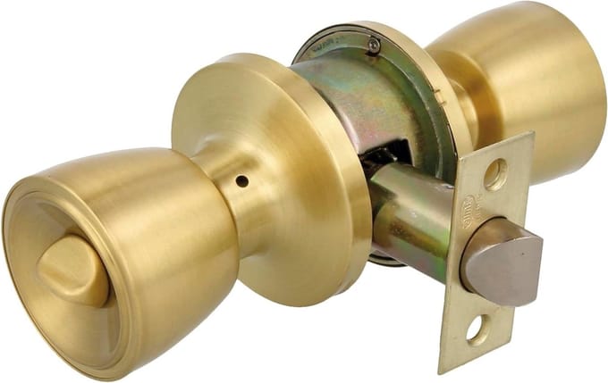 Deurslot met sleutel - Cilinderslotcombinatie - Toegangsbeveiliging - Mat messing afwerking - 35-45 mm deurdikte - Mat