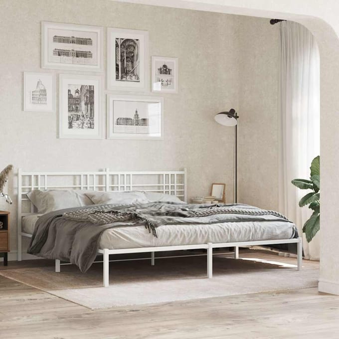 vidaXL - Vervangend - hoofdbord - 180 - cm - metaal - wit