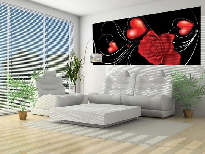 Heart Rose Abstract Photo Wallcovering