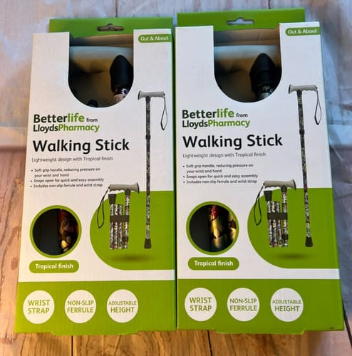 Betterlife - Opvouwbare - Verstelbare wandelstok - Loopstok ouderen -Zwarte afwerking