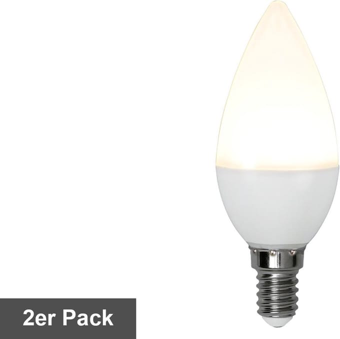 Star Trading LED gloeilampenset 'Opaque Basic', set van 2, E14, 5.5W, 470lm, melkachtig, warm wit