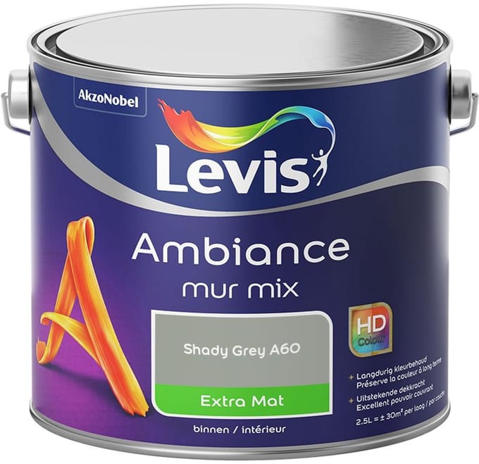 Levis - Ambiance Mur Extra Mat Mix - Shady Grey A60 - Mengverf - 2,5 L