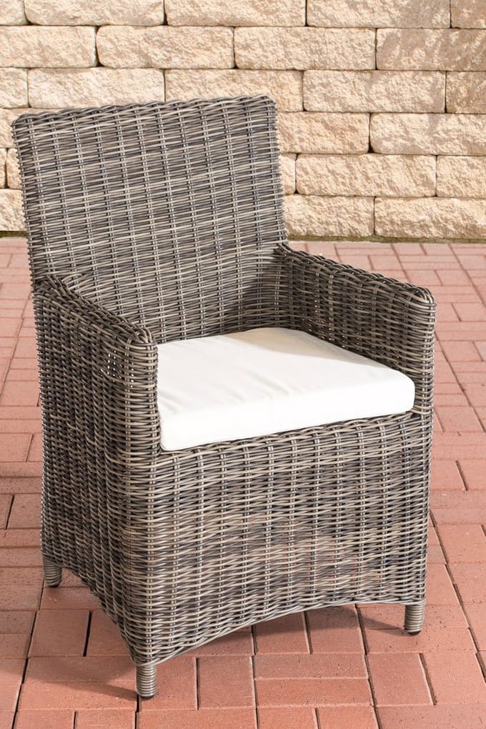CLP Fontana Stoel - 5mm Wicker grijs gevlekt gebroken wit