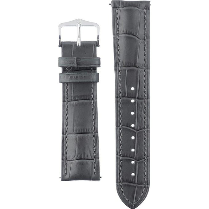 Hirsch Horlogeband -  Duke Grijs - Leer - 22mm