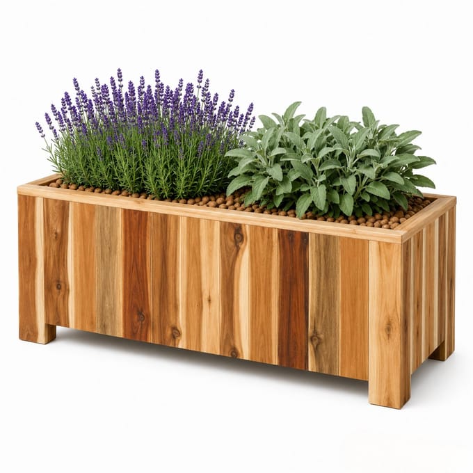 Storm Plantenbak - Acacia Hout - Rechthoek - 80x40x40 cm