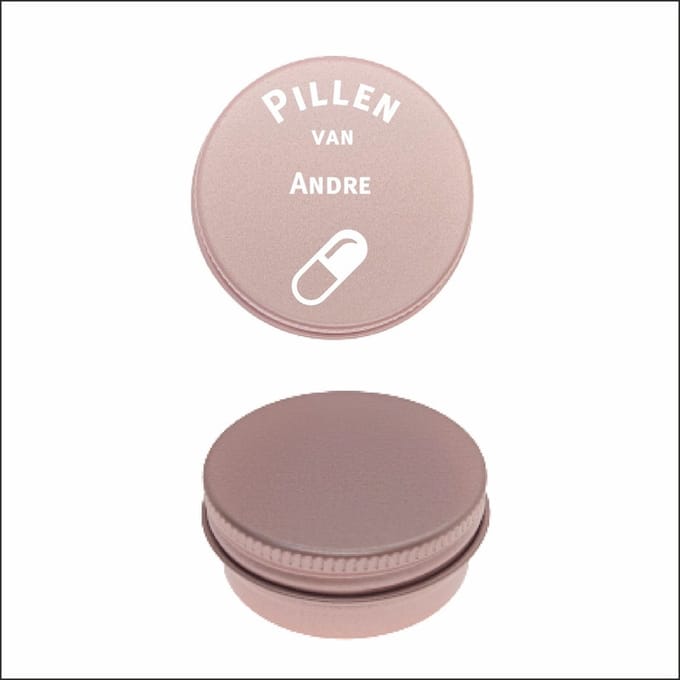 Pillen Blikje Met Naam Gravering - Andre