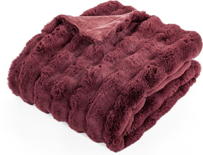 Tiseco - Deken BUBBLE - imitatie konijnenbont plaid - 130x170 cm - applebutter