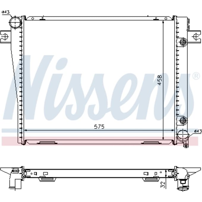 Radiator, motorkoeling NISSENS 60601A