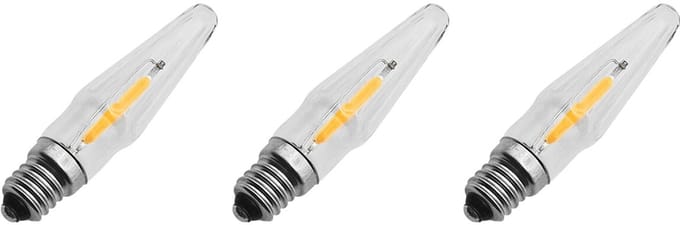 Reserve Kerstlampjes E10 LED Filament - 3 stuks - 10-55V - 0.2W - Warm Wit Licht - 2200K - Helder
