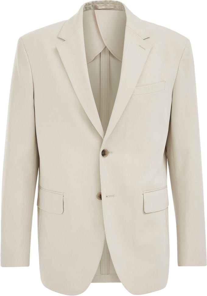 WE Fashion Heren slim fit blazer van twill met stretch