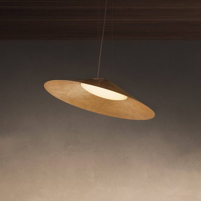 kdln LED hanglamp Kate, goudkleurig, 2.700 K, Ø 90 cm