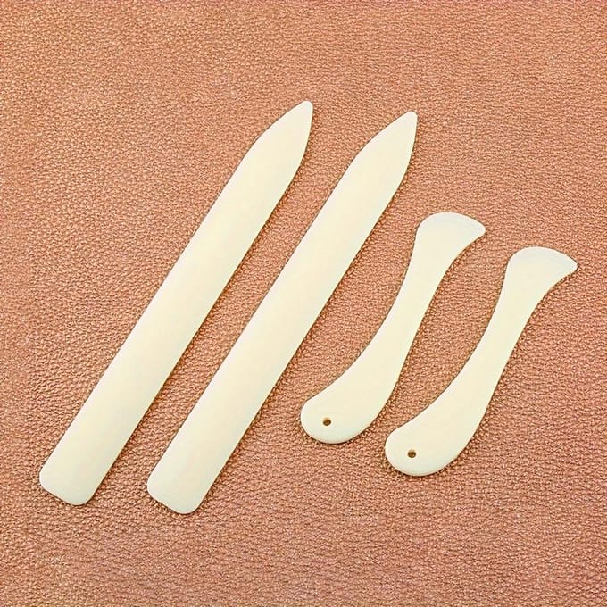 1 jeu(2 pcs) Ensemble Plioir à Papier Premium, Outil de Pliage et de Rainage pour Papier Origami, Artisanat, Scrapbooking, Faux Fait Main DIY white