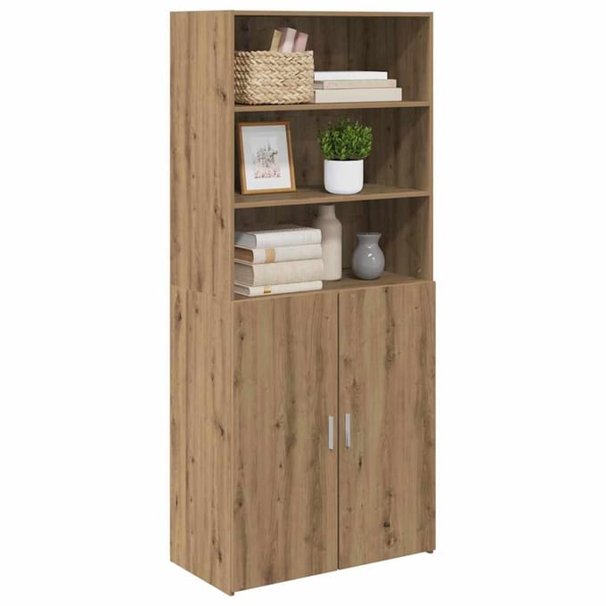 vidaXL - Highboard - Artisan - Eiken - 80 - x - 42,5 - x - 185 - cm - Bewerkt - hout
