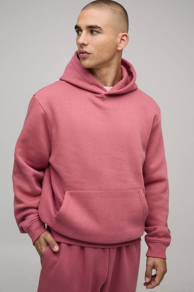 Essential Regular Fit Over the Head Hoodie | Rose | Size Small