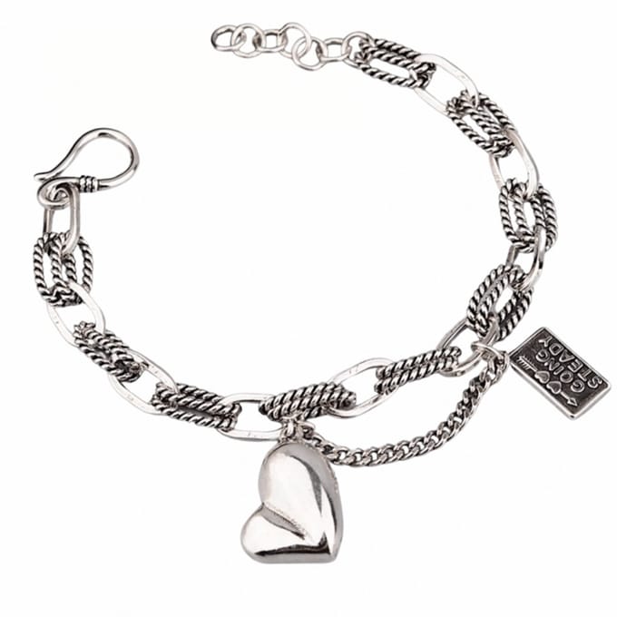 Armband-Gloria-Hart-Schakels-Zilver 17 cm - Charme Bijoux