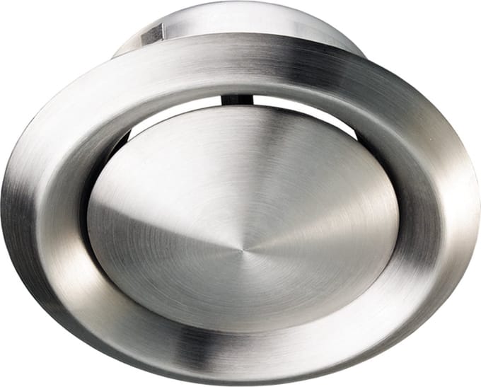 Vents afzuigventiel 100 mm - RVS - Toe- en afvoer