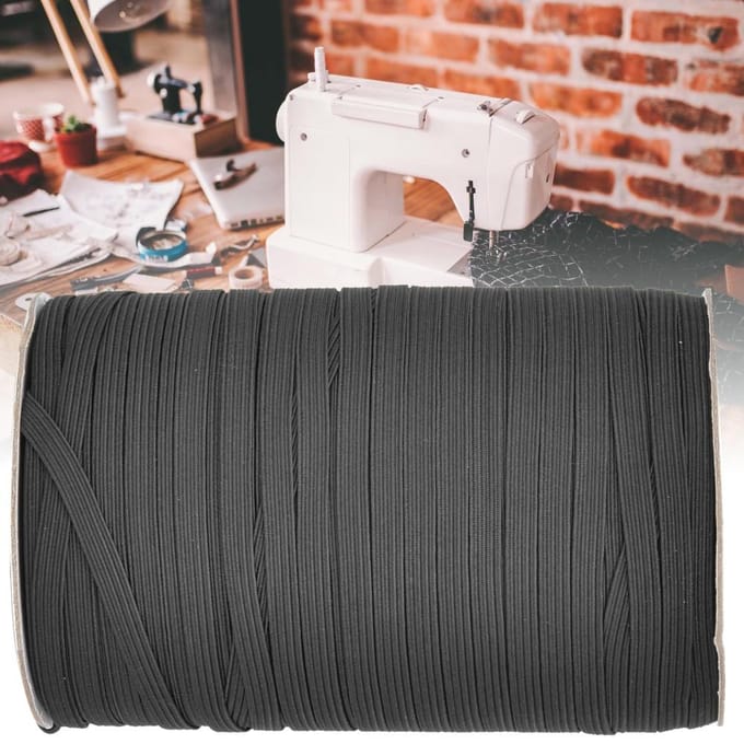 200 Yards Rol Elastisch Band Hoge Elasticiteit Multifunctioneel voor Beschermende Kleding 6mm Breedte Zwart gray