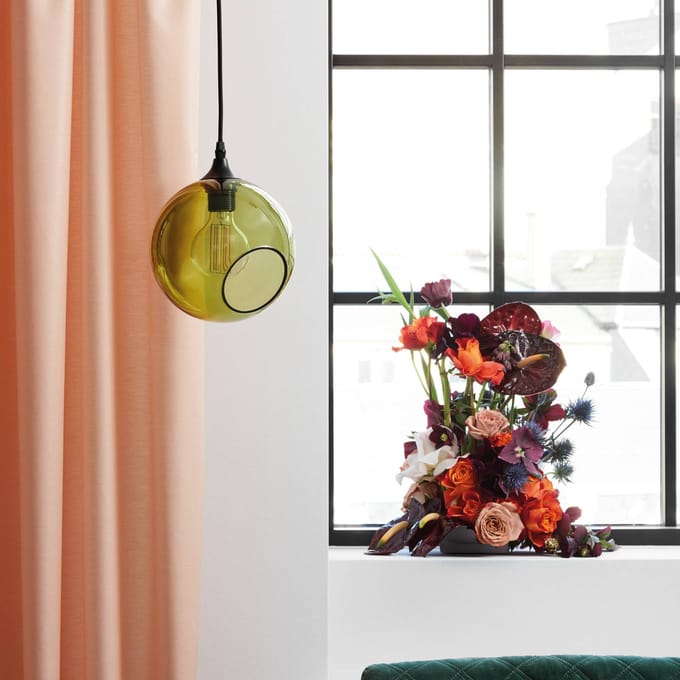 DESIGN BY US hanglamp Ballroom, groen, Ø 20 cm, glas