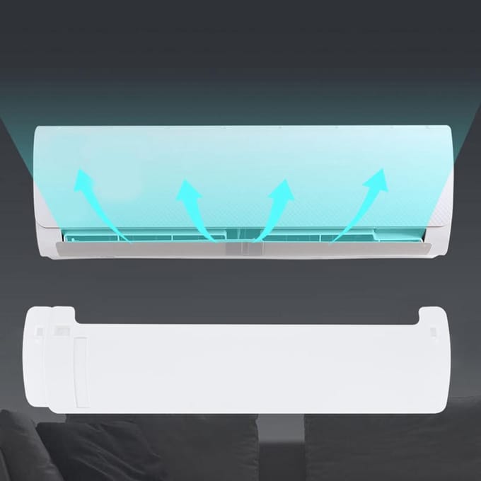 Airconditioner Deflector Intrekbaar Anti Direct Blazen Koude Schild Deflector Schot Wit wit