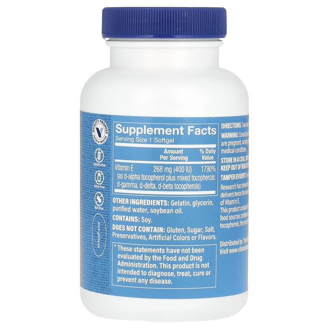 The Vitamin Shoppe, vitamine E, 268 mg (400 IE), 240 softgels